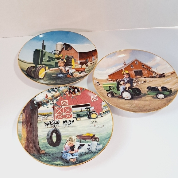 Zolan Limited Edition Set of 3 Little Farmhands and Cuddly Companion Plates - Picture 1 of 8